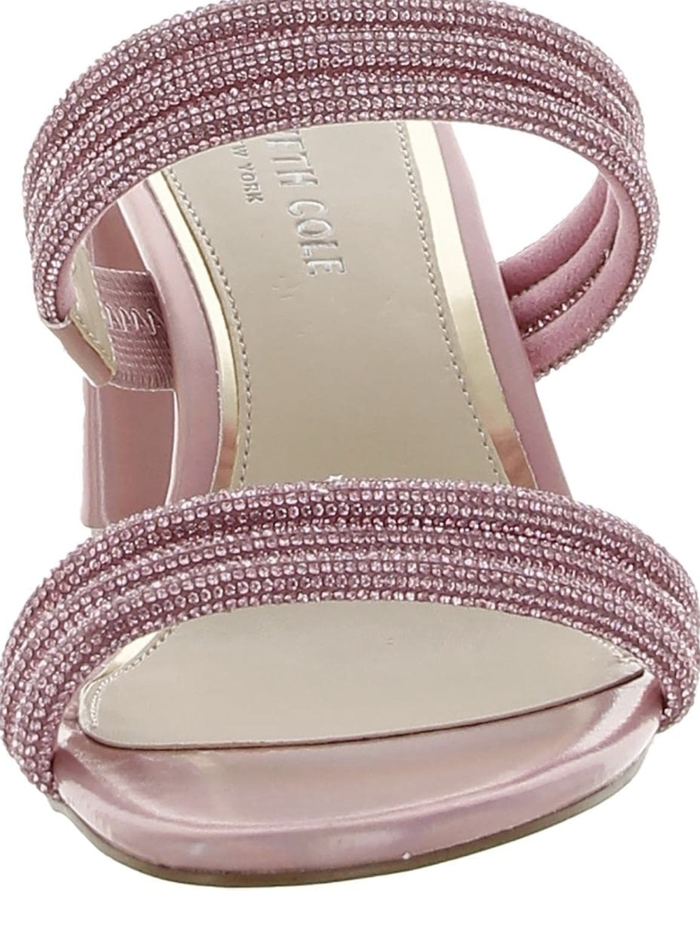 Kenneth Cole Pink Shiny Upper Straps 8.5 Open-Toe Block Heel Slip On Heels